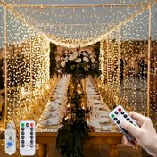 Resim 1 adet 600LED 6M*3M/19.6Ft*9.8Ft USB Perde Işıkları Noel Garland Peri Işığı Festoon Uzaktan Kumandalı Led Işık Ev Yatak Odası Dekorasyon Aydınlatma, Noel, Düğünler, Sevgililer ve Cadılar Bayramı Dekoru, En İyi Noel için (Pil Olmadan) Cadılar Bayramı Süsleri, Noel Süsleri 