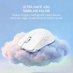 Resim Gamepower Radus 12.000DPI Triple Mode (Kablolu/bluetooth/2.4g) Gaming Mouse 