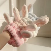 Resim 3 Adet Sevimli Tavşan Kulakları Yüz Yıkanma Başlığı, Emici Bileklik, Katı Banyo Başlığı ve Banyo Bileklik Seti, Yüz Yıkanma Başlığı, Bileklik, Jel Bileklik ve Cilt Bakımı Başlığı, Nem Geçirmez 3 Adet Set 