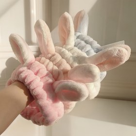 Resim 3 Adet Sevimli Tavşan Kulakları Yüz Yıkanma Başlığı, Emici Bileklik, Katı Banyo Başlığı ve Banyo Bileklik Seti, Yüz Yıkanma Başlığı, Bileklik, Jel Bileklik ve Cilt Bakımı Başlığı, Nem Geçirmez 3 Adet Set 