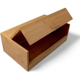 Resim Karokstore Bambu Ekmek Kutusu - Ekmek Dolabı, Çok Amaçlı Ekmeklik, Doğal Bambu Saklama Kutusu (40X23X14CM) - Mutfak, Tezgah ve Kiler Için 