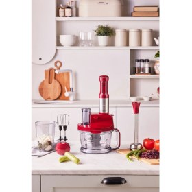 Resim Empressco 2000W Kırmızı Çok Fonksiyonlu Mutfak Robotu, Kolay Kullanım ve Temizlik 