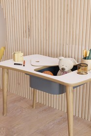 Resim Fahrettin Küçük Montessori Tek Çekmeceli Aktivite Oyun Çalışma Masası 