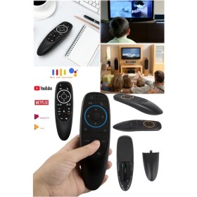 Resim Munico Arkadan Aydınlatmalı Hava Fare Ses Kontrolü Işık Mini Kablosuz Akıllı Uzaktan Kumanda Android Tv 