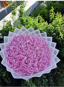 Resim 41 Li Led Işıklı Solmayan Gül Buketi Pembe Gül Dışı Beyaz Isteme, Söz, Nişan, Mezuniyet Için Ideal Pembe41 Dışı Beyaz 