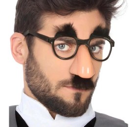 Resim Eğlenceli Kılık Değiştirme Kaş Bıyık Mizah Gözlüğü 9X13 cm 