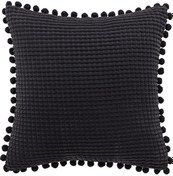 Resim Kosona Koyu Siyah Yumuşak Kadife Yastık Kılıfı, Mısır Taneli Dokulu Modern Ev Dekoru, Rafine Oturma Odası Koltuk Yastığı, Temizliği Kolay Fonksiyonel Kılıf 