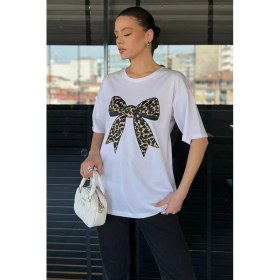 Resim Kurdele Baskılı Oversize T-Shirt 