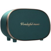 Resim Retro Tasarım Bluetooth Hoparlör - Tf Kart Ve Aux Girişli, Güçlü Bas, Taşınabilir Yeşil 