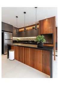 Resim 5 Lt Ahşap Desen Kapaklı Çöp Kovası Beyaz 