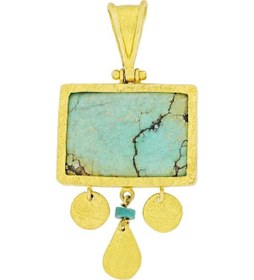 Resim Altın Turkuaz Kolye Ucu T001502 