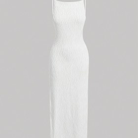 Resim Kadınlar İçin Şık Uzun Kolsuz Jakarlı Elbise - Esnek Polyester Karışımı, Makinede Yıkanabilir, İlkbahar/Yaz/Sonbahar Etkinlikleri İçin İdeal, Mevsimlik Zarafet|Şık Jakarlı Elbise|Rahat Kalıp 