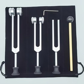 Resim Musiki Enstrümanları için 3 Adet 128Hz/256Hz/512Hz Akort Çatalı Seti, Aksesuarlar ve Saklama Çantasıyla Etkili Akort Aleti - Gümüş, Altın, Kırmızı + Altın + Mavi Renk Seçenekleri Mevcut 