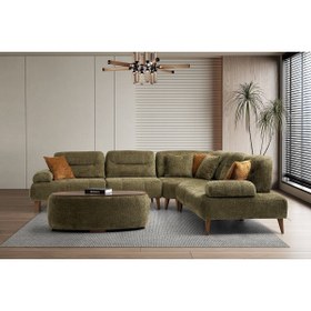 Resim Yuvaset Home Riva Ahşap Ayaklı Köşe Takımı 