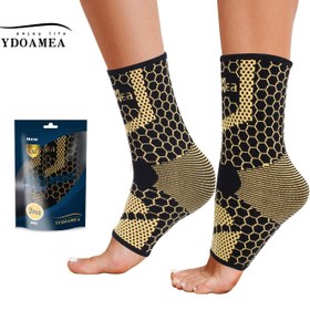 Resim IYDOAMEA 1 Çift Bakır Ayak Bileği Ateli, Erkekler ve Kadınlar İçin Bakır İçerikli Ayak Bileği Destek Kompresyon Kılıfı, Gündüz veya Gece Kullanımı 