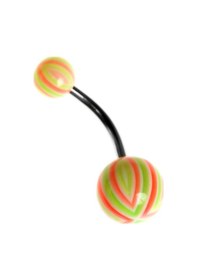 Resim Tdgr00674 Renkli Bioplast Göbek Piercing K1 Çok Renkli 