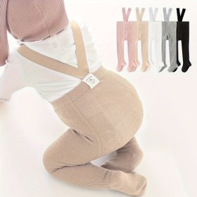 Resim Kız Çocuklar İçin Kemerli Düz Renk Tayt, Tüm Mevsimler İçin Rahat Sevimli Tayt, Yaratıcı Hediye 