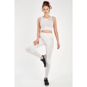 Resim Maraton SlimFit Kadın Bisiklet Yaka Kolsuz Ekru Bra 813054 