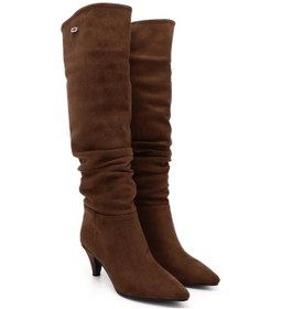 Resim Gönderi(R) Kadın Kahve Süet Sivri Burun Körüklü İnce Topuklu Çizme Dkzc66832507 Kahverengi 