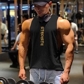 Resim Letter Print Erkeklerin Rahat Esnek Kolsuz Jimnastik Fitness Tank Topu, Sporlar için Yaz Dış Mekan Yeleği Üstü 