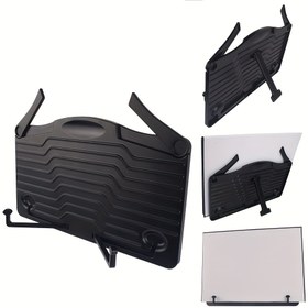 Resim Taşınabilir Katlanır Nota Sehpası - ABS Malzeme Hafif Masaüstü Müzik Notalığı Kitaplar, Tabletler ve Akıllı Telefonlar İçin - Kolay Taşıma ve Saklama İçin Mini Siyah Müzik Sehpası 