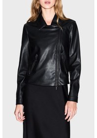 Resim Armani Exchange Bayan Deri Ceket Xw001433 Af16618 Uc001 Siyah Siyah 