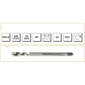 Resim MTE Makina Takım M8X0.75 Hss-E Dın 374/C Metrik Ince Vidalı Helis Kanallı Makina Kılavuzu 