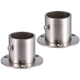 Resim Huiliang Dolap Çubuğuyla Uyumlu Paslanmaz Çelik Flanş Braketleri, 32 Mm Çap, Giysi Askılığıyla Uyumlu Duvara Monte Braket 