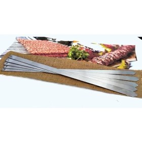 Resim 6 Adet Profosyonel Paslanmaz Metal Kıyma Şiş (Adana-Urfa-Antep Kebap Şişi) 
