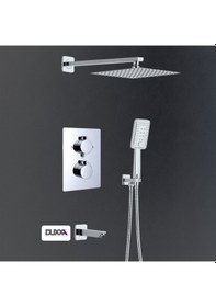 Resim Duxxa Pera Kare Termostatik Ankastre Duş Seti Krom D.052 Krom 