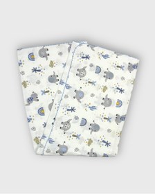 Resim İcon Misim 100% Pamuk Muslin Bebek Battaniye - 75×85 cm, Otantik Fil Desenli & Kenarı Oyalı 