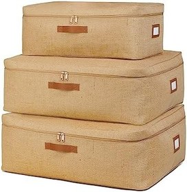 Resim Ocean Home Textile 3'lü Jüt Baza Altı Hurç Set 1 Adet 52 x 28 x 21/2 Adet 62 x 46 x 22 cm 