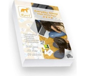 Resim Rovi Everyday Parlak Fotoğraf Kağıdı 230gsm A3 50 Yaprak Suya Dirençli Hızlı Kuruyan 