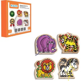 Resim KAL-1019-1020 Chiva, Ahşap İp Geçirme- Safari Hayvanlar 