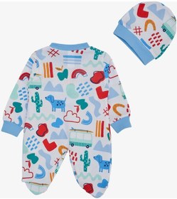 Resim Breeze Erkek Bebek Patikli Tulum Desenli Köpekçik Baskılı 0-6 Ay, Beyaz-beyaz Beyaz 