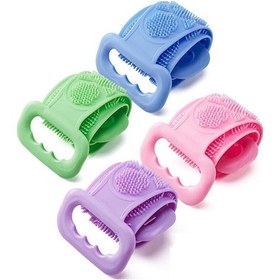 Resim 3b Trend Çift Taraflı Banyo Hamam Lifi Silikon Masajlı Yumuşak Duş Lifi Banyo Kesesi 70 Cm 