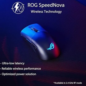 Resim ASUS ROG Keris Kablosuz AimPoint Oyun Faresi, Üç modlu bağlantı (2,4 GHz RF, Bluetooth, Kablolu), 36000 DPI sensör, 5 programlanabilir düğme, ROG SpeedNova, Değiştirilebilir anahtarlar, Paracord 