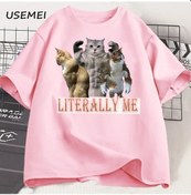Resim Usemeı Komik Kedi Otizm T-shirt - Pamuk Unisex Kısa Kollu Streetwear Gömlekturkuazerkek Turkuaz 