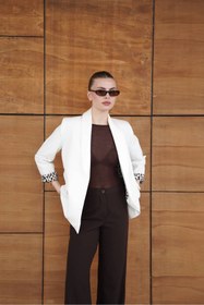 Resim lidyasara Kadın Leopar Detaylı Blazer Ceket 