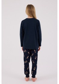 Resim Arnetta Kız Çocuk Lacivert Pijama Takımı Lacivert 