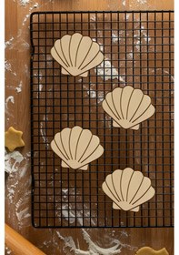 Resim İstiridye Kurabiye Kalıbı, Hamur Şekillendirici, Bisküvi Kalıbı, Kolay Kesim Ucu Beyaz 