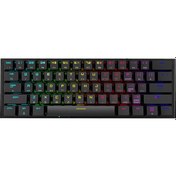 Resim Magic-refiner Mk28 Üç Modlu Mekanik Klavye 61 Tuş Rgb Klavye Bt5.0/2.4g/usb Kablolu Bağlantı Desteği Kırmızı Anahtarlar Siyah 