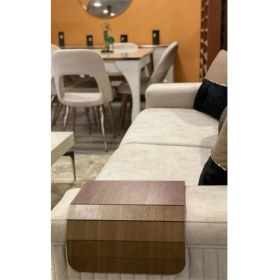 Resim Katlanabilir Ahşap Koltuk Kenarı Yan Sehpa Amerikan Servisi Kanepe Kenarı Portatif Koltuk Tepsisi 