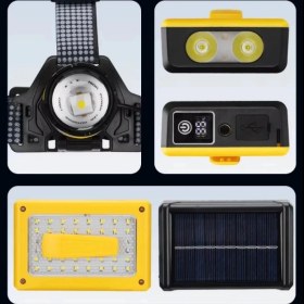 Resim F.b.ı Pro F-3003 Alüminyum Pm10-tg Led Type-c Powerbank Ve Solar Şarjlı Kamp Kafa Feneri Çok Renkli 