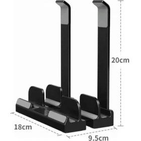 Resim Assess Store Laptop Stand Dikey ve Eğimli 3 Slotlu Ayarlanabilir Masaüstü Organizer Telefon Tablet Uyumlu Kaymaz Silikon Pedli Ergonomik Masa Düzenleyici Pvc Tpu Alaşım Siyah 