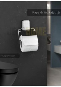 Resim Jet's Home Paslanmaz Kapaklı Tuvalet Kağıdı Askılığı Wc Kağıtlık Tutucu Krom Krom 
