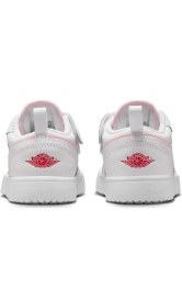 Resim Nike Jordan 1 Low Alt Leather Sneakers Hakiki Deri Bantlı Cırtlı Kız Çocuk Spor Ayakkabı Beyaz Pembe 