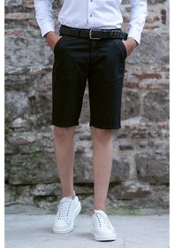 Resim Gabardin Kumaş Pamuklu Regular Fit Chino Yan Cep Erkek Şort 
