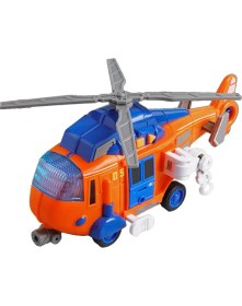 Resim Craftivio Sesli ve Işıklı Kurtarma Helikopteri Turuncu - Pervaneli Eğitici Oyuncak Helikopter 21 cm 