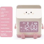 Resim Reedark Öğrencilik İçin Minik Süt Kutusu Desenli Geri Sayım Fonksiyonlu Renkli Elektrikli Alarm Saat Pembe Beyaz 